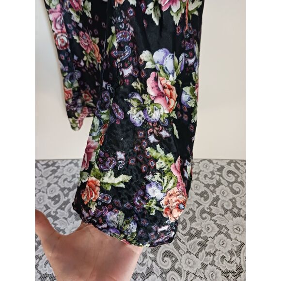 Repaired Vintage Roses & Blueberries Printed Button-Up Slip Dress - Picture 10 of 16